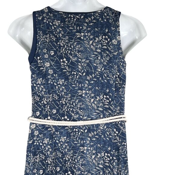 LRL Lauren Jeans Co Womens M Foliage Leaf Tank Dress Rope Belt Handkerchief Hem - Picture 7 of 16